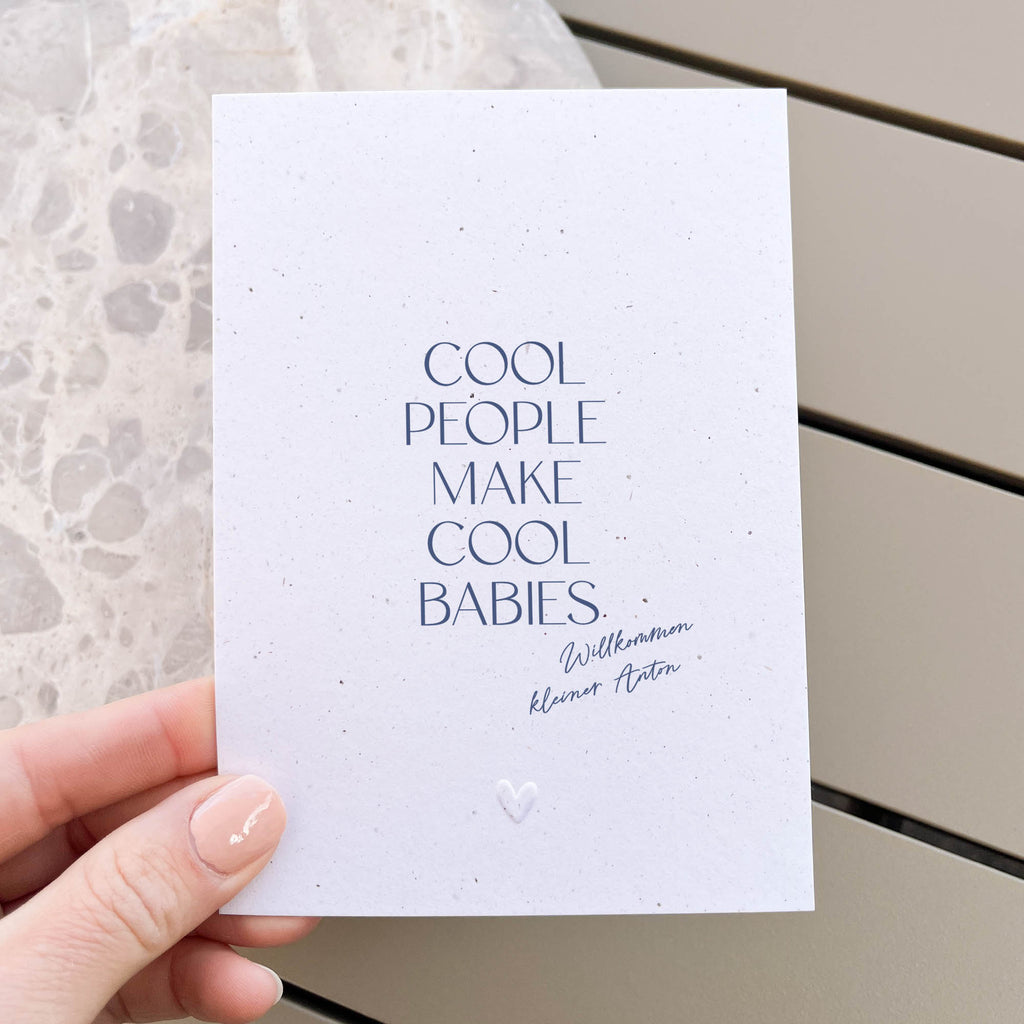 Glückwunschkarte Baby personalisiert | Cool people make cool babies