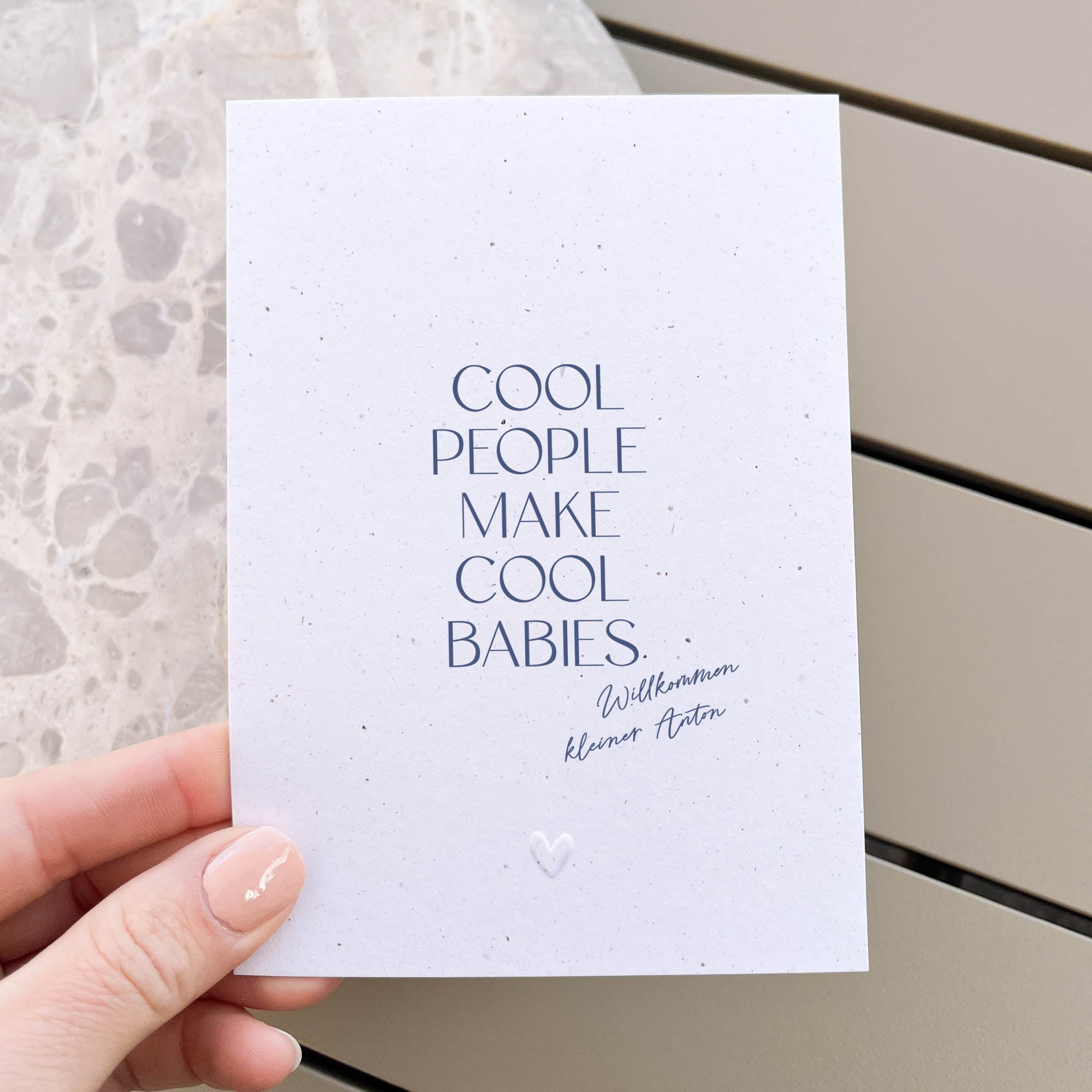 Glückwunschkarte Baby personalisiert | Cool people make cool babies