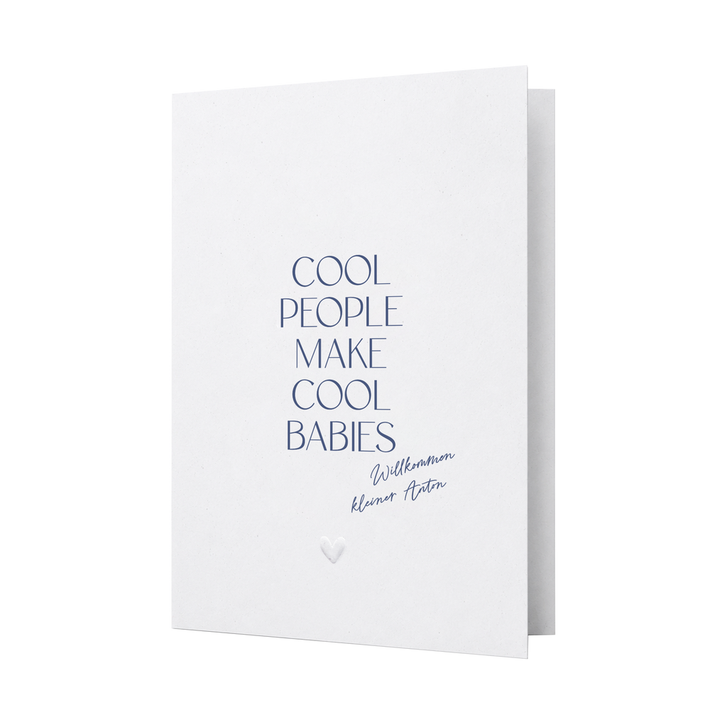 Glückwunschkarte Baby personalisiert | Cool people make cool babies
