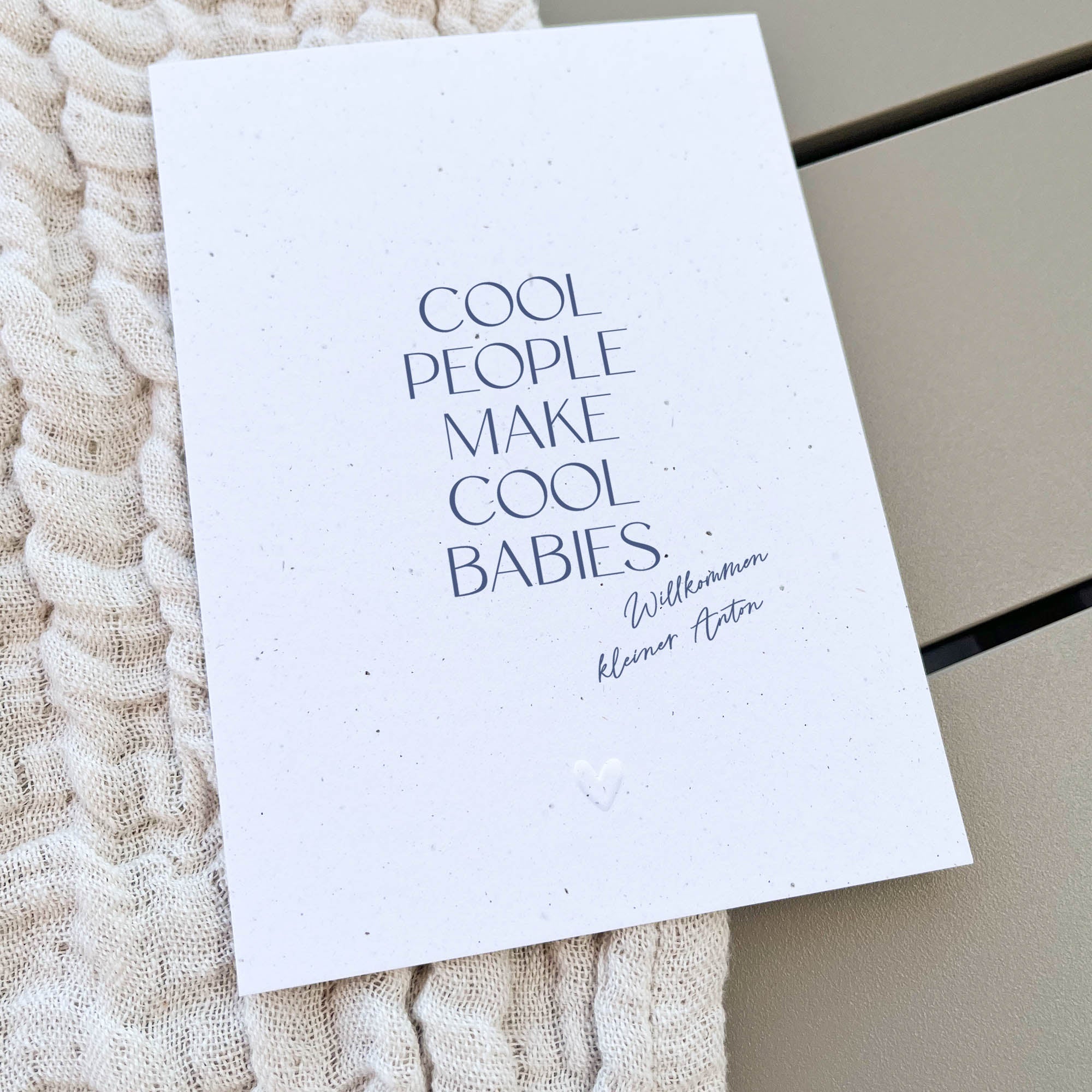 Glückwunschkarte Baby personalisiert | Cool people make cool babies