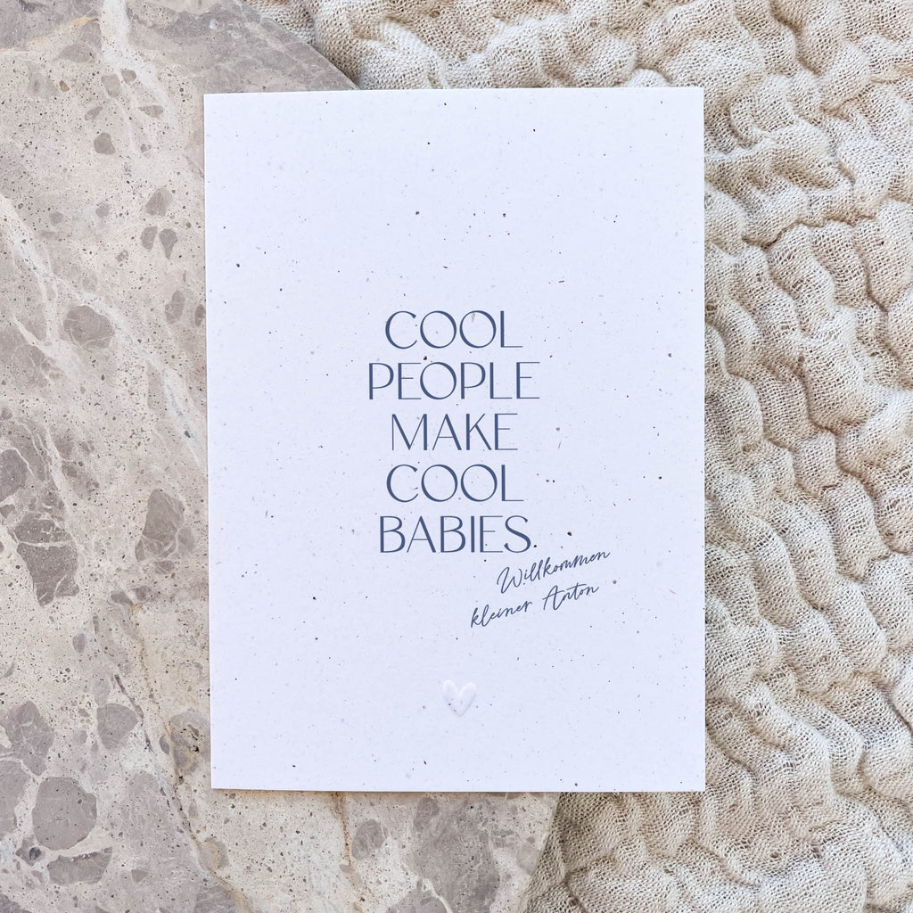 Glückwunschkarte Baby personalisiert | Cool people make cool babies