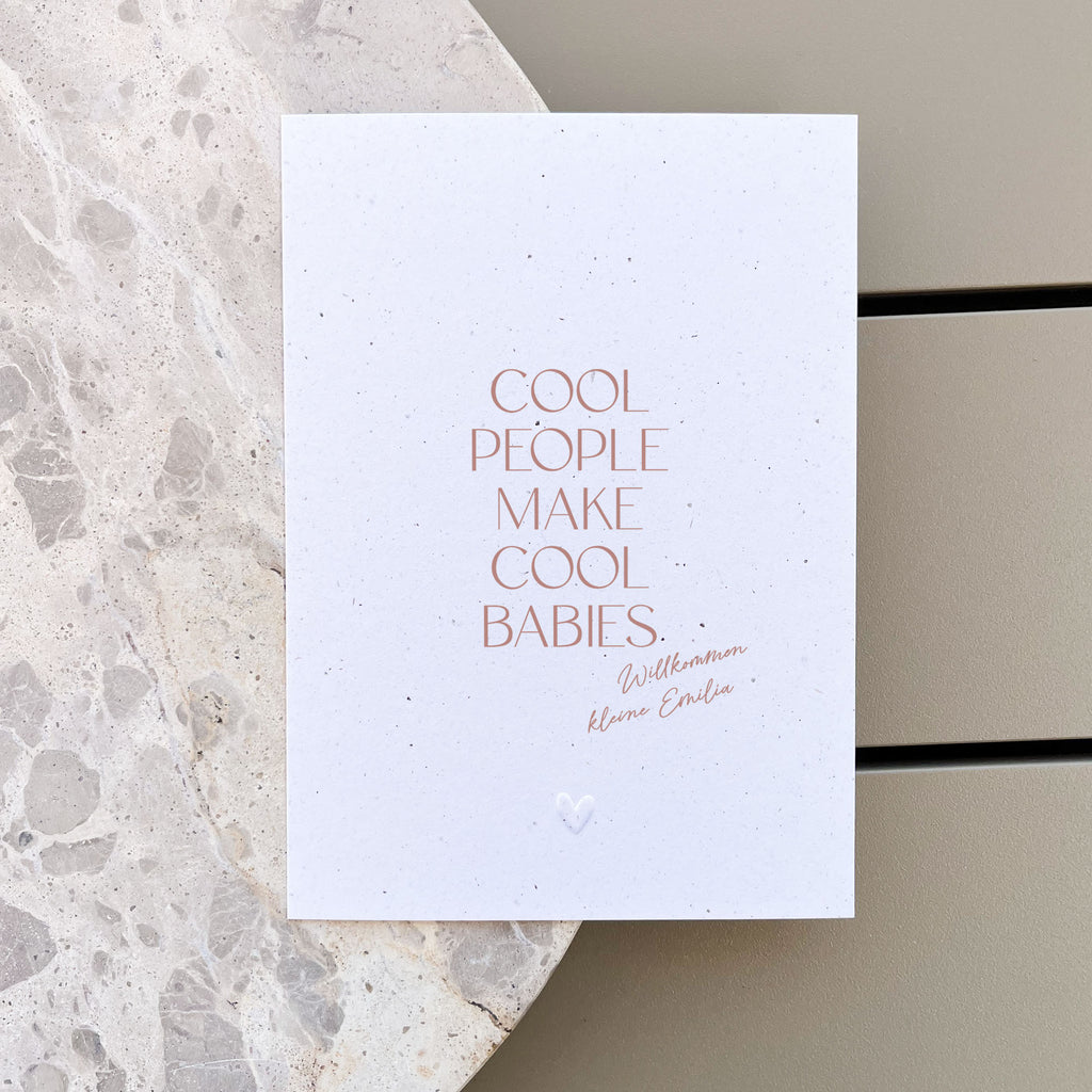 Glückwunschkarte Baby personalisiert | Cool people make cool babies