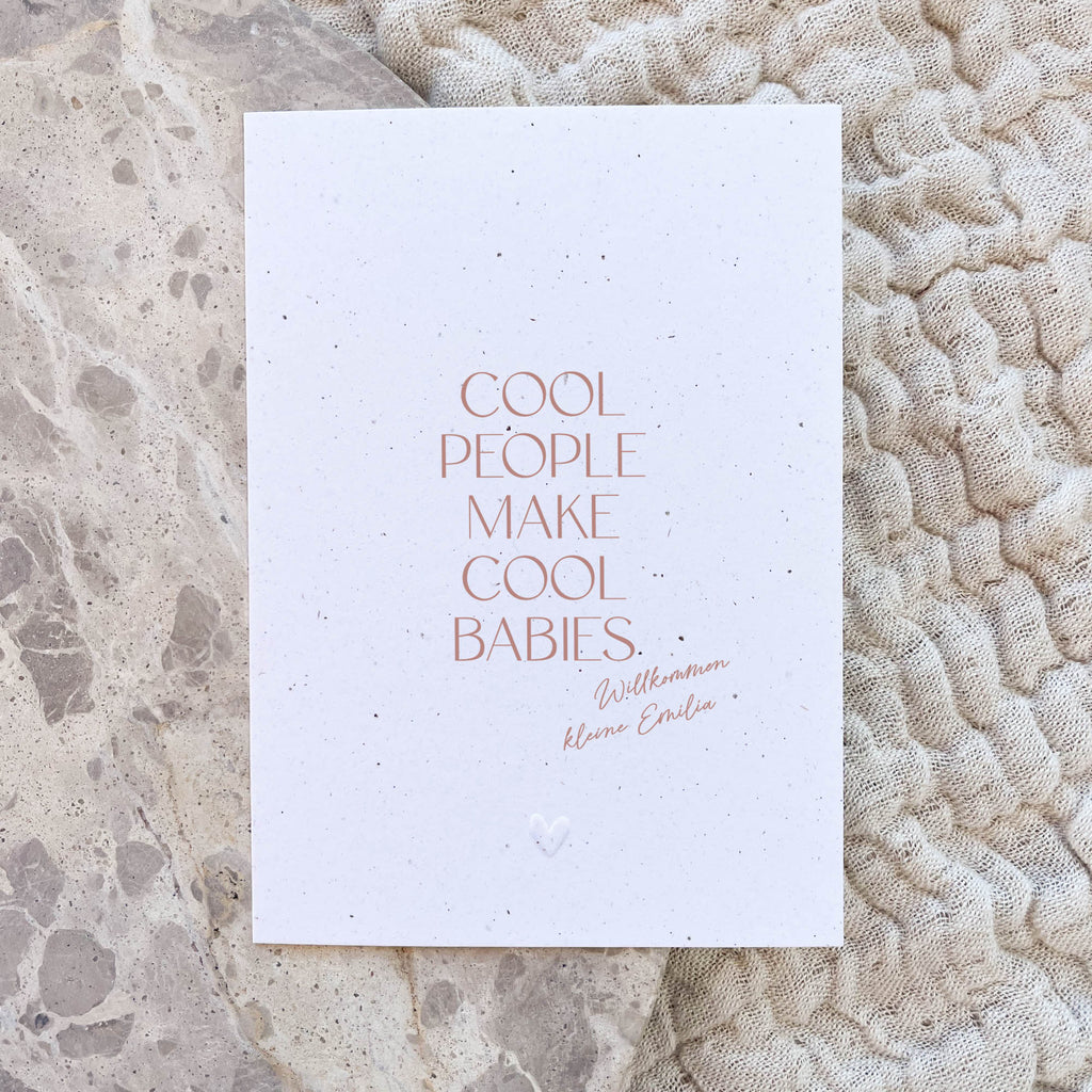 Glückwunschkarte Baby personalisiert | Cool people make cool babies