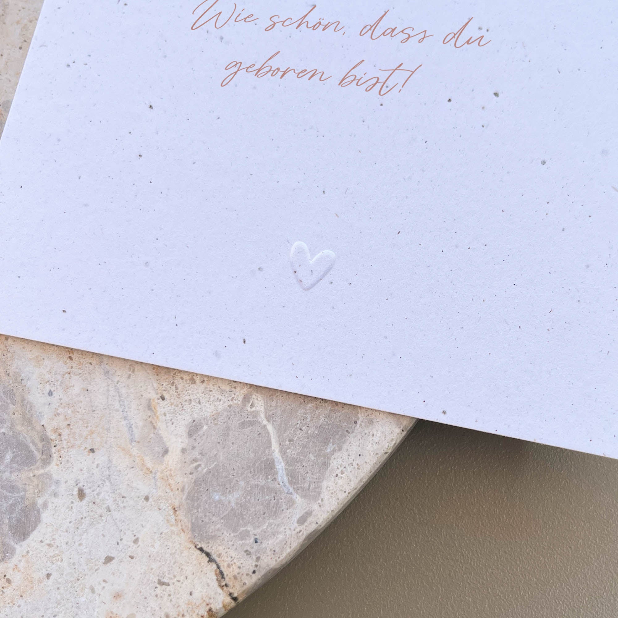 Glückwunschkarte Baby | Mit Herzprägung | Personalisiert