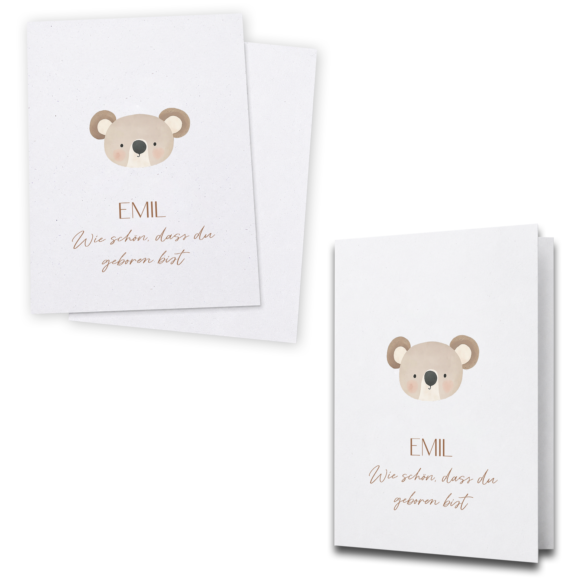 Glückwunschkarte Baby personalisiert | Koala