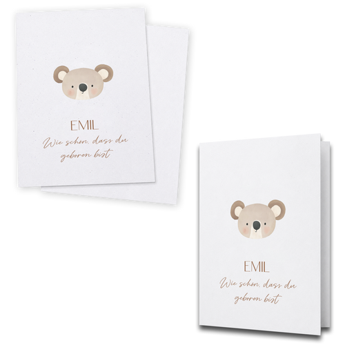 Glückwunschkarte Baby personalisiert | Koala