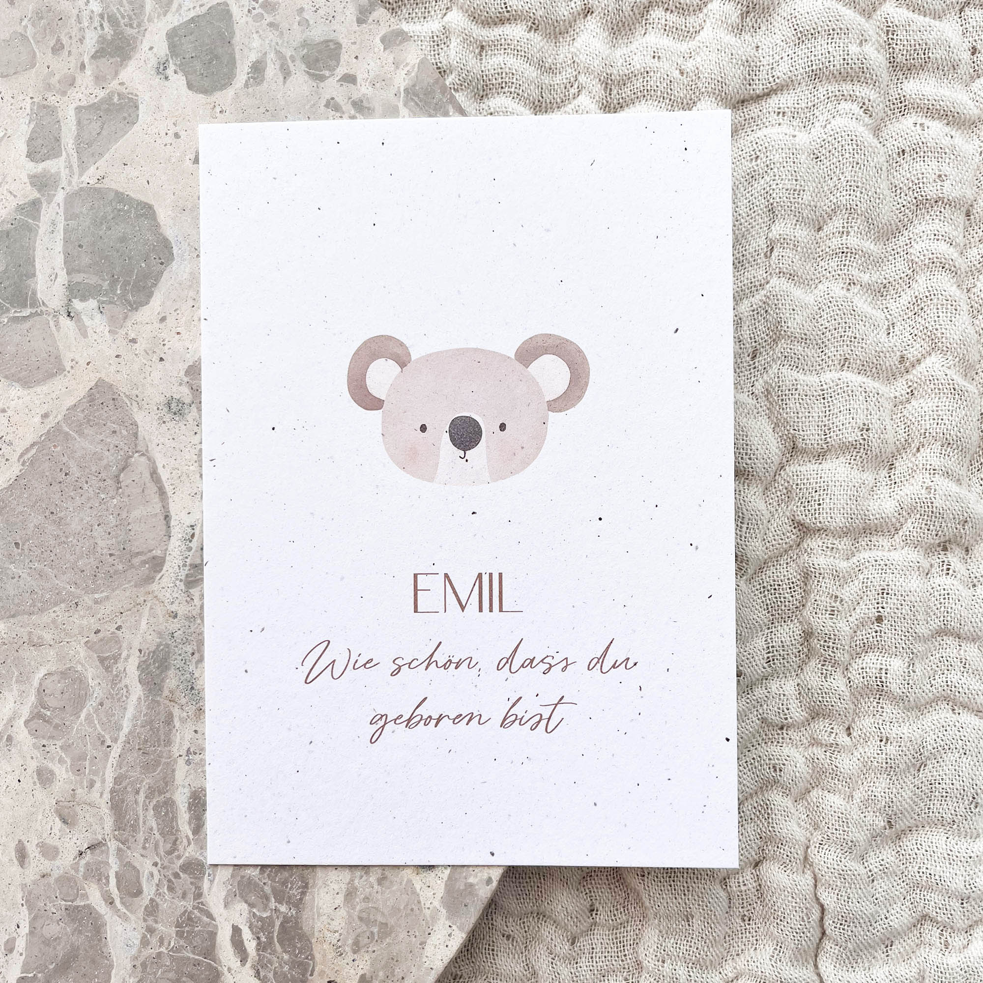Glückwunschkarte Baby personalisiert | Koala