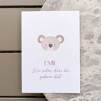 Glückwunschkarte Baby personalisiert | Koala