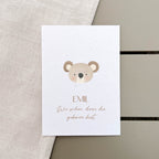Glückwunschkarte Baby personalisiert | Koala