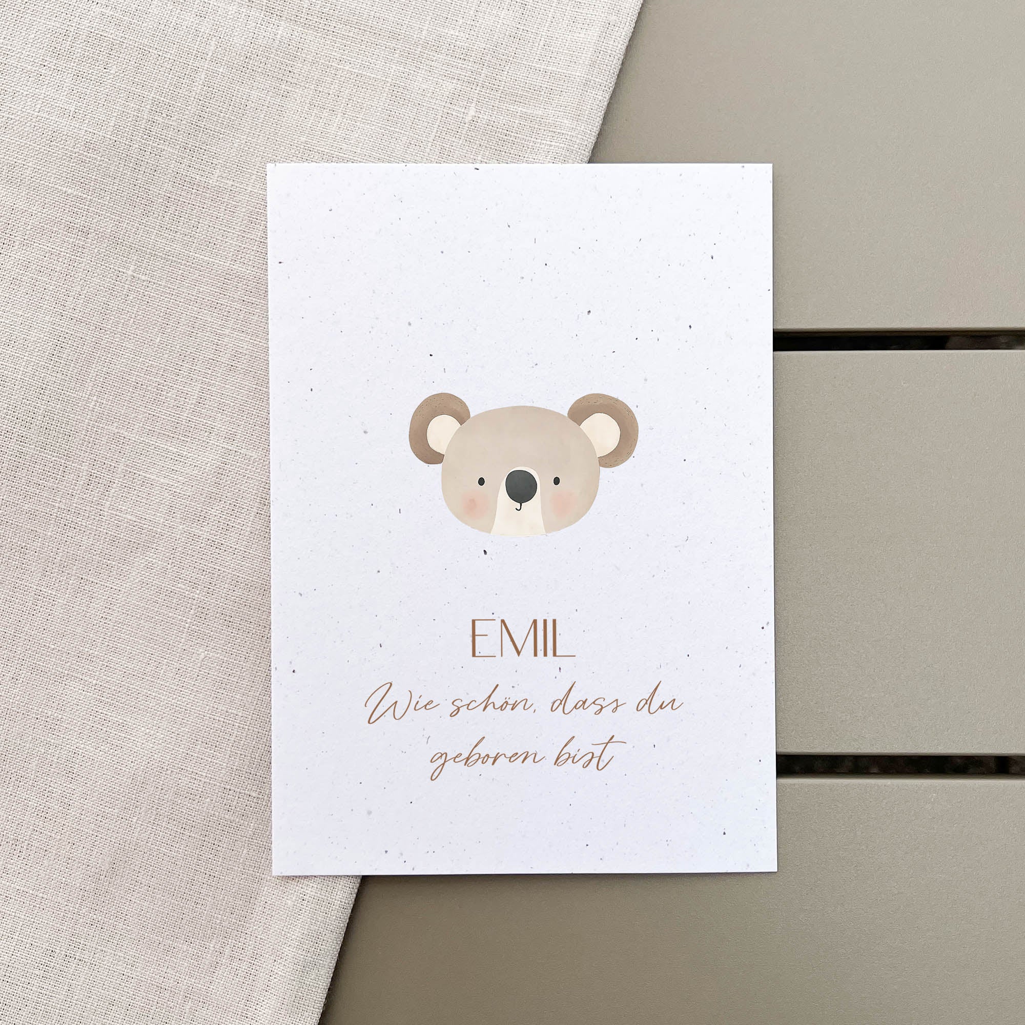 Glückwunschkarte Baby personalisiert | Koala