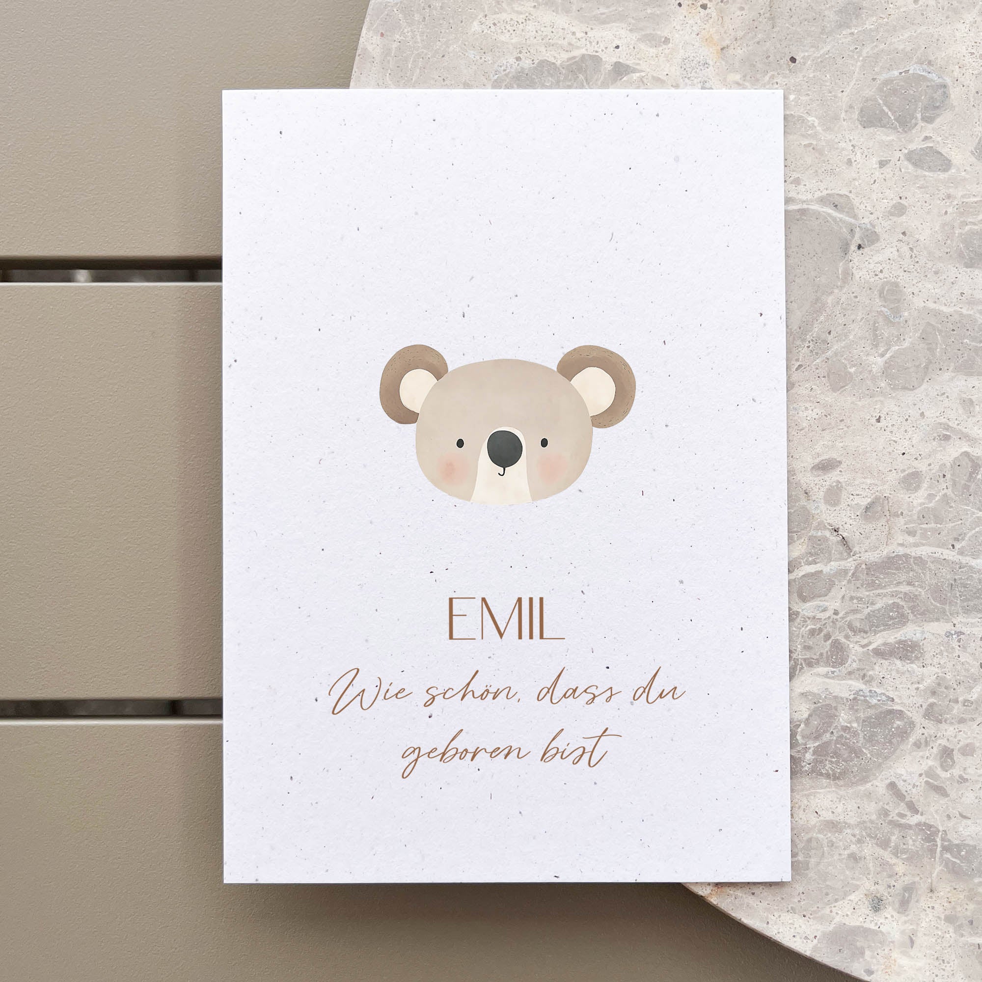 Glückwunschkarte Baby personalisiert | Koala