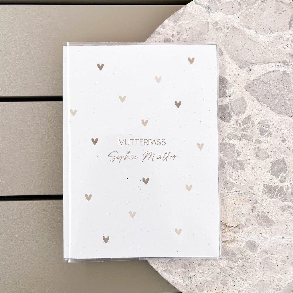 Mutterpasshülle personalisiert | Viele Herzen | inkl. Schutzhülle
