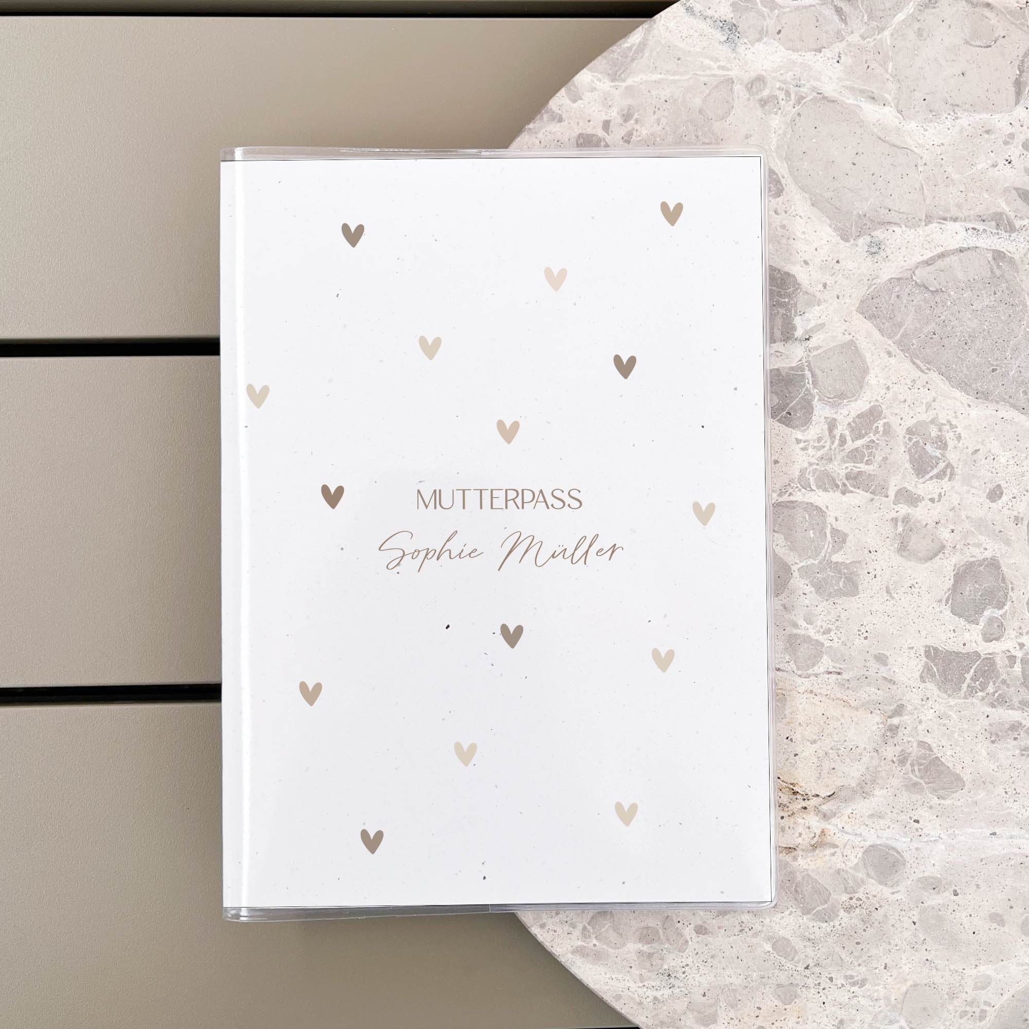 Mutterpasshülle personalisiert | Viele Herzen | inkl. Schutzhülle
