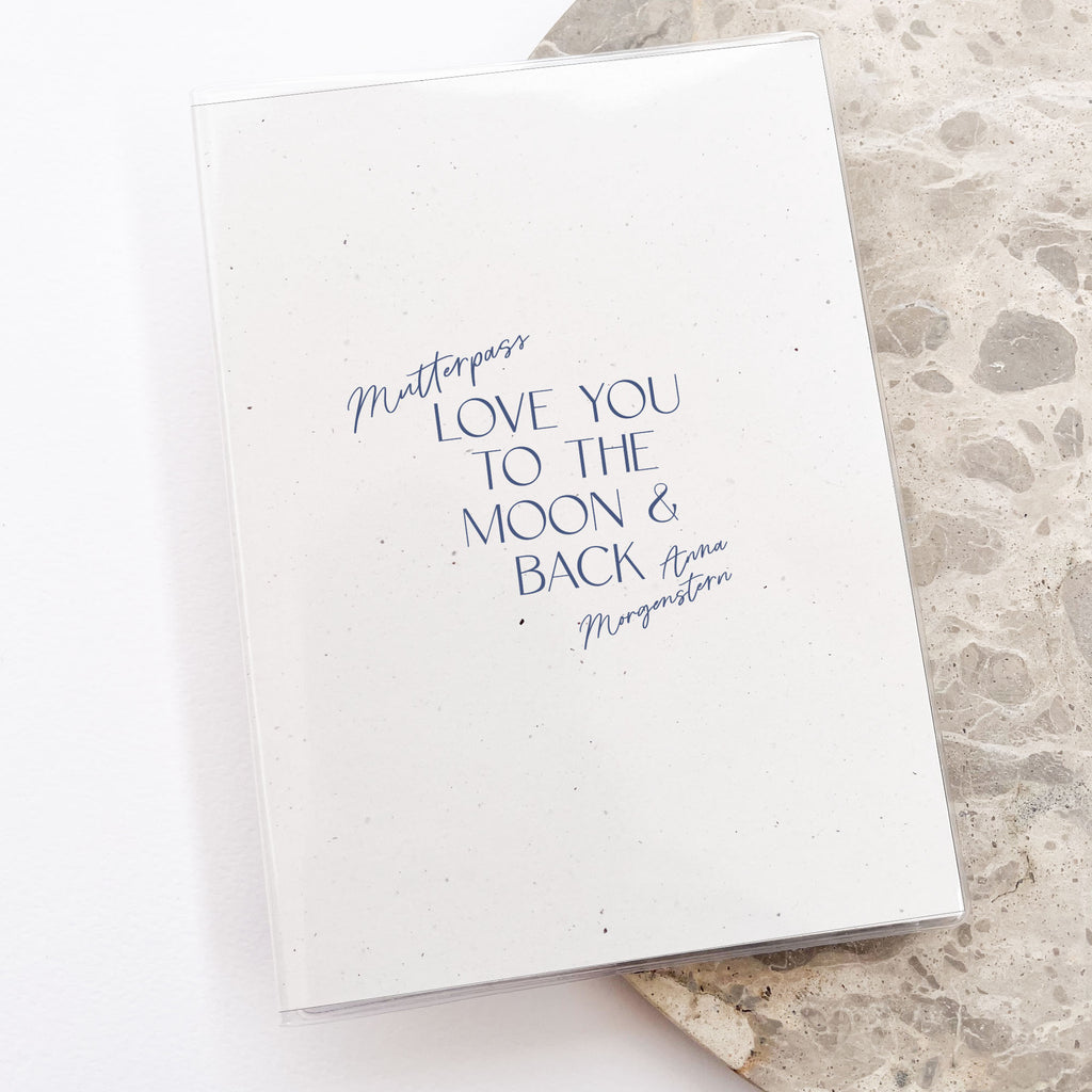 Mutterpasshülle personalisiert | Love you to the moon & back| inkl. Schutzhülle