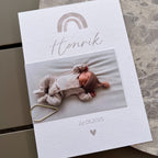 Baby-Danksagung Regenbogen | Personalisierbar | DIN A6