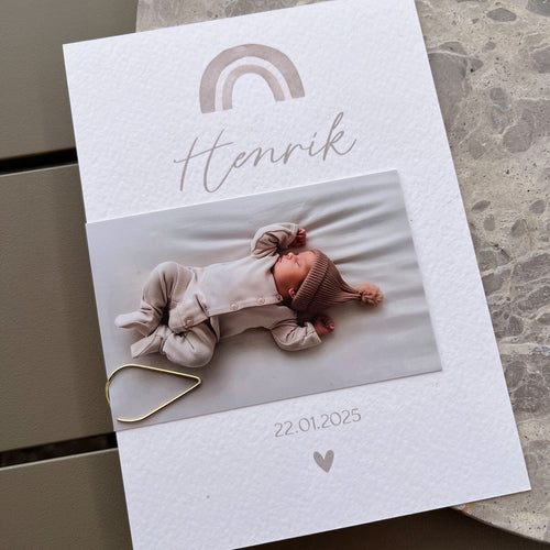 Baby-Danksagung Regenbogen | Personalisierbar | DIN A6